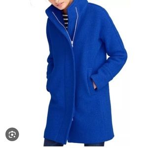 J. Crew Stadium Cloth Nello Gori Cocoon Wool Coat Royal Blue 6